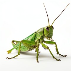 a grasshopper, studio light , isolated on white background