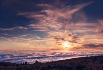 Sea of ​​clouds. Stable winter weather after a rain storm guarantees we can climb above the...