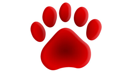 Paw Print and Heart. Isolated on a white background png like