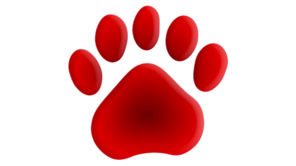 Paw Print and Heart. Isolated on a white background png like