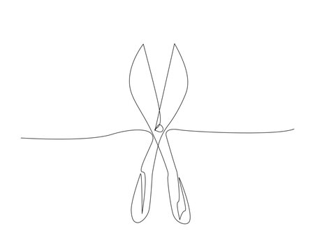 recommend clip art: Continuous one line drawing of secateurs plant. Plant scissors single outline vector illustration. Editable stroke.