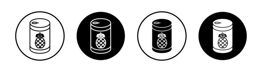 Canned food flat line icon set. Canned food Thin line illustration vector
