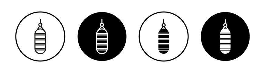 Punching bag flat line icon set. Punching bag Thin line illustration vector