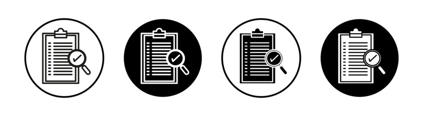 Scrutiny info flat line icon set. Scrutiny info Thin line illustration vector