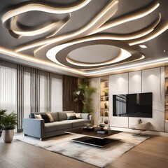 modern living room beautifull ceiling