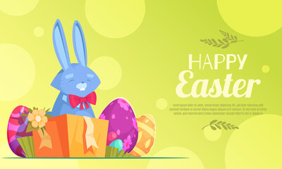 Easter celebration composition in flat style