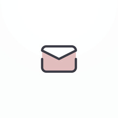 Outline mail icon on white
