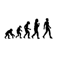 Fototapeta na wymiar Evolution of human silhouette