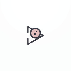 Outline media icon on white