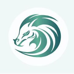 minimalist logo dargon for lunar newyear