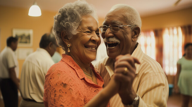 Older Black Couple Ballroom Dancing