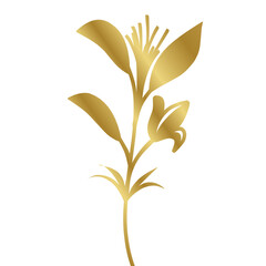 Rustic leaves. Gold plant.