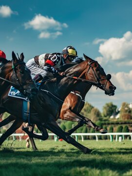 Horse racing sport photo