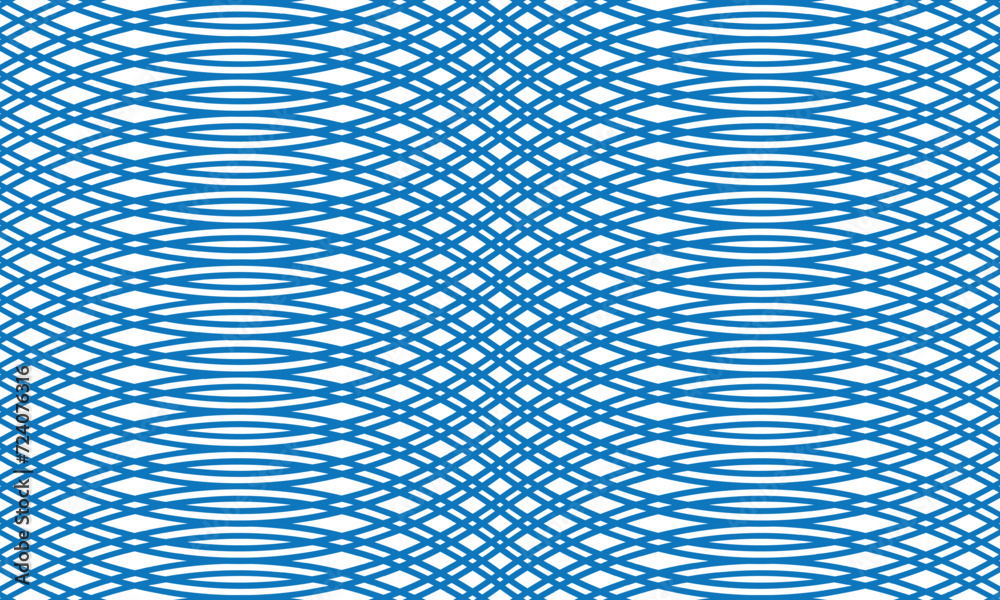 Poster abstract repeatable blue smooth wave cross line pattern.