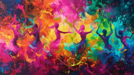 riot of colors, dance of colors - obrazy, fototapety, plakaty