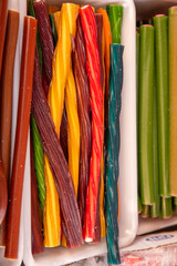 Colorful candies for sale at a market stall in wiev