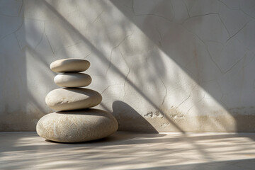 stacked stone in minimalist background
