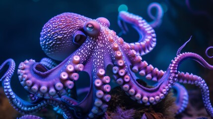 phosphorescent high quality detailed octopus
