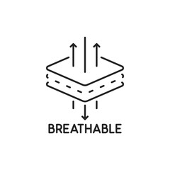 thin line breathable fabric icon like air absorption