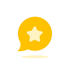 yellow speech bubble like feedback rating icon