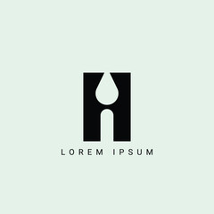 Alphabet ih or hi illustration monogram vector logo template