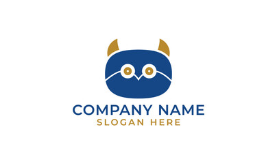 O letter with cute owl face bird logo icon 