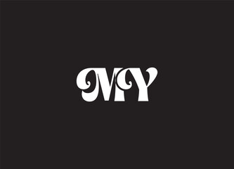 monogram letter YM or MY logo design
