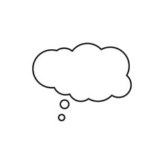 Think bubble isolated. Trendy think bubble in flat style. Modern template for social network and label. Creative thought balloon. Cloud line art, Dream isolated cloud vector EPS 10