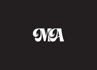 Fototapeta na wymiar premium MA logo monogram with gold circle frame