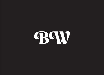 Fototapeta na wymiar letter WB or bw luxury initial abstract monogram logo design 