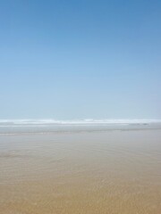 foggy ocean coast, fog at the ocean beach