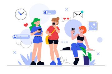 Flat hand drawn cartoon generation alpha composition