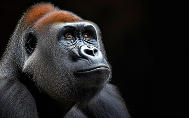 Obraz premium gorila, fundo preto 