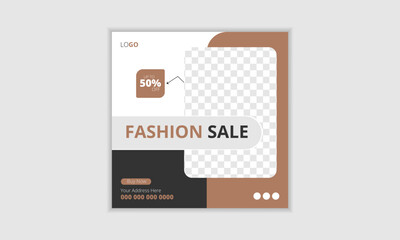 Modern and creative Fashion sale social media and Instagram post Design 