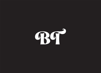 Monogram letter TB or BT design logo template, vector illustration