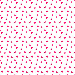 Pattern with hearts on a light pink background
