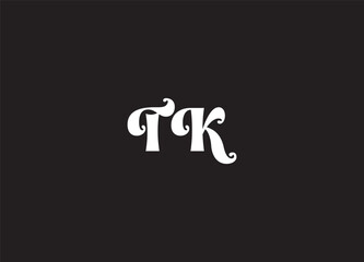 Fototapeta na wymiar Letter TK or KT monogram logo design vector