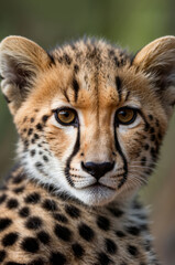 Obraz premium Close up portrait of cheetah cub