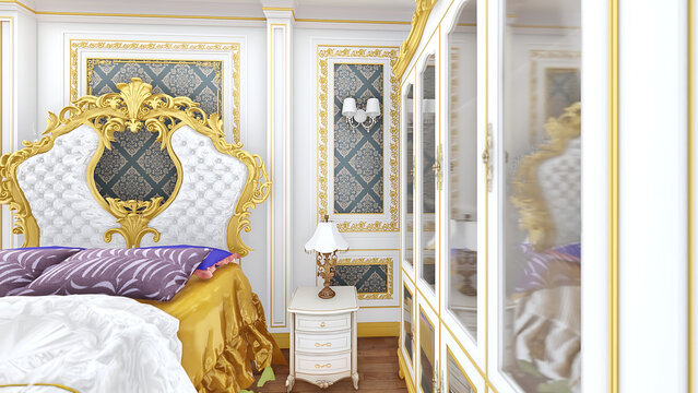 Royal Interior Design with Golden Ornaments