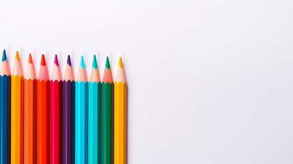 Colorful pencils on isolated white background - ai generative