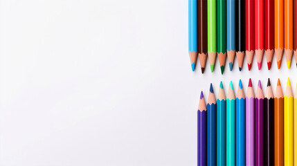 Obraz premium Colorful pencils on isolated white background - ai generative