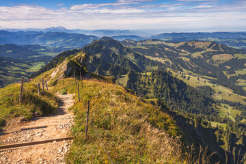 Naklejka premium View from the Hochgrat mountain near Oberstaufen
