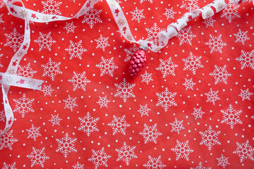 red chinese christmas greeting card background with snowflakes
