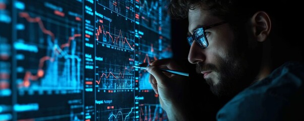 Logistics analyst examining logistics data chart, Supply chain optimization skapad av ai