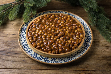 Christmas desserts made of nuts. Close-up 