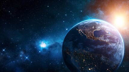 planet earth in high resolution with stars background
