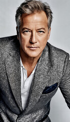 Fototapeta premium Portrait of handsome man in suit.