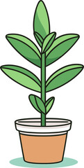 Illustrated Greenery Haven Plant VectorscapeVectorized Flora Fantasies Imaginative Plant Art