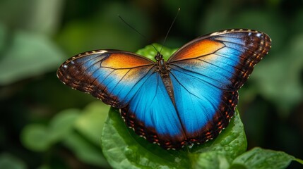 Obraz premium Open-Winged Blue Morpho Butterfly