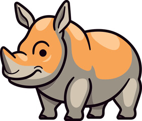 Rhino Vector Graphic for Outdoor CampaignsRhino Vector Illustration for Virtual Reality